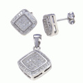 Butterfly 925 Silver Earring and Pendant Jewelry Set Wholesales